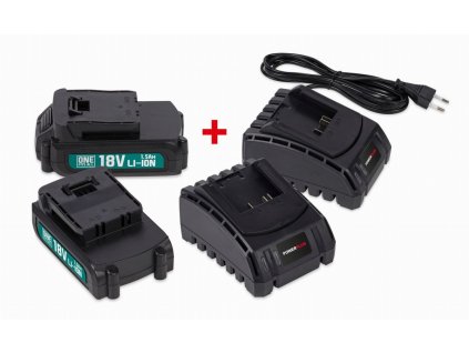 Sada 2x batéria POWERPLUS 18V LI-ION 1.5Ah + 2x nabíjačka