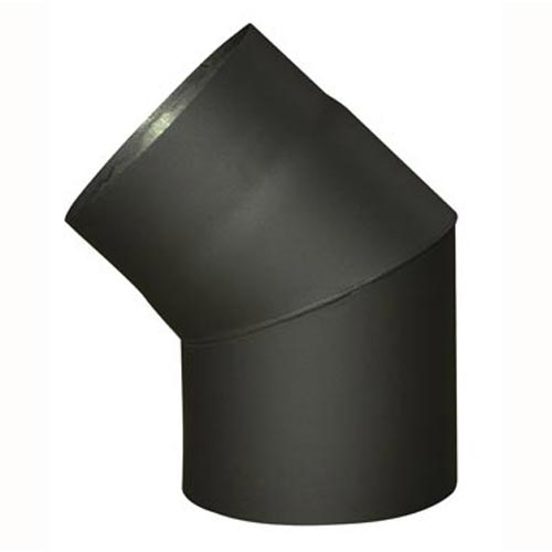 Eurometal Dymové koleno 130 mm/45°, t.1.5 mm, čierne