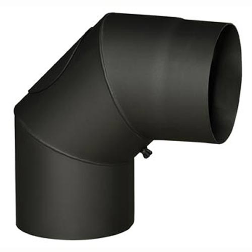 Eurometal Dymové koleno s otv.130 mm/90°, t.1,5 mm, čierne