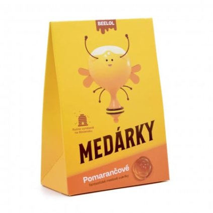 MEDÁRKY – pomarančové medové cukríky 70g v papierovej krabičke