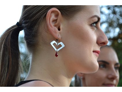 Náušnice RAJECKÉ SRDCE z chirurgickej ocele a Swarovski 4