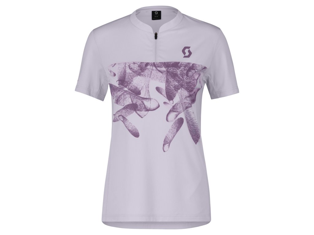 Dámské cyklistické triko Scott Trail Flow Zip kr. rukáv (Color Text místy purple/vivid purple, Size Text XL)