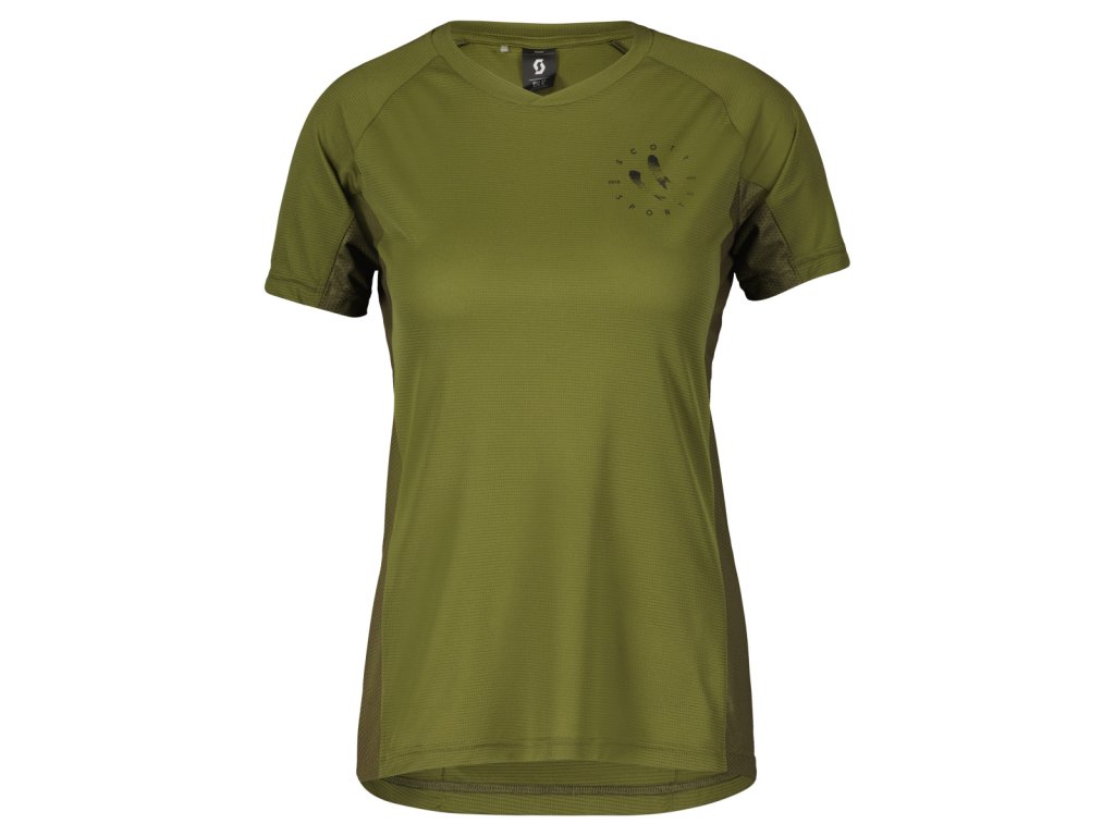 Dámské cyklistické triko Scott Trail Flow Pro kr. rukáv (Color Text fir green, Velikost XS, filtr Scott)
