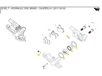 DISC BRAKE CALIPER PISTON KIT - (INCLUDES 2-21mm CALIPER PISTONS, SEALS & O-RINGS) - LEVEL