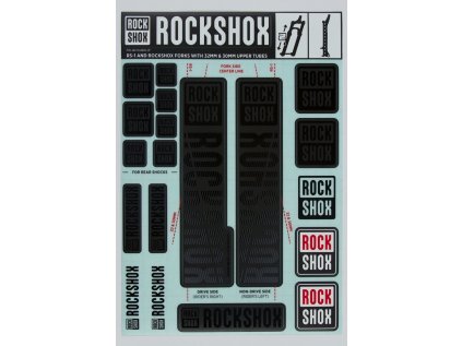 Nálepky RockShox - 30/32mm STEALTH MY18 - SID/REBA/REVELATION(PRE-2018)/SEKTOR/RECON/XC32/