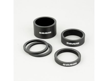 SRAM Headset Spacer Set, UD Carbon, Gloss White Logo (2.5mm x 2, 5mm x 1, 10mm x 1, 20mm x