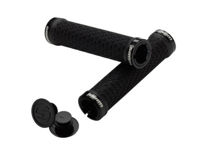 SRAM Locking gripy černé s objímkami  a s koncovkami řidítek