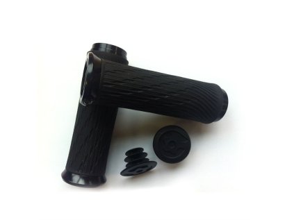 Locking gripy pro Grip Shift Integrated 85mm s černou objímkou a s koncovkou řidítek