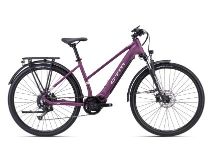 CTM SENZE Lady - matná purpurová / teplá šedá . (VELIKOST KOL 28, VELIKOST RÁMU L (18"))
