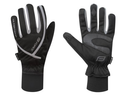 rukavice zimní FORCE ULTRA TECH, černé (velikost M, barva černá)