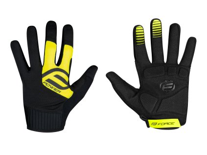rukavice FORCE MTB POWER, černo-fluo (velikost L, barva černá, fluo)