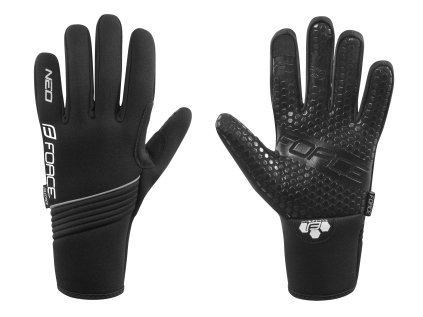 rukavice neoprén FORCE NEO, černé (velikost L, barva černá)