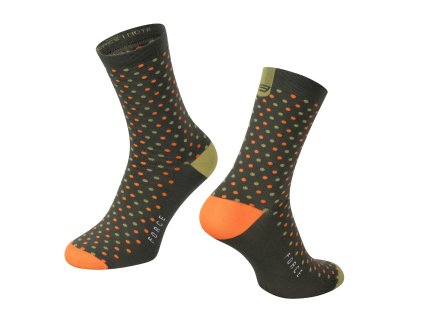 ponožky FORCE MOTE, zeleno-oranžové L-XL/42-46 (velikost L-XL, barva oranžová, fluo)