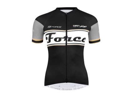 dres F RETRO LADY kr. rukáv, černo-zlatý (velikost L, barva černá, zlatá)