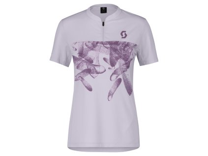 Dámské cyklistické triko Scott Trail Flow Zip kr. rukáv (Color Text místy purple/vivid purple, Velikost XL, filtr Scott)