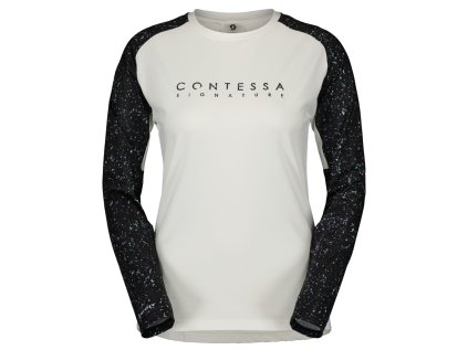 Scott Tee W's Trail Contessa Sign. LS white (Color Text white, Velikost S, filtr Scott)