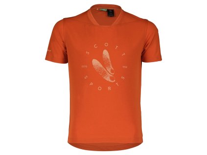 Dětské cyklistické triko Scott Trail Flow 20 DRI kr. rukáv (Color Text braze orange, Velikost 140, filtr Scott)