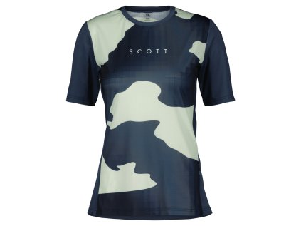Scott Tee W's Trail Vertic SS metal blue/fresh green (Color Text metal blue/fresh green, Velikost S, filtr Scott)