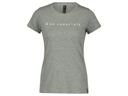 Scott Tee W's No Shortcuts SS light grey melange (Color Text light grey melange, Velikost M, filtr Scott)