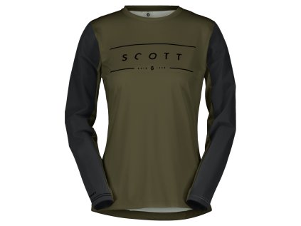 Scott Tee W's Trail Vertic LS fir green/black (Color Text fir green/black, Velikost XS, filtr Scott)