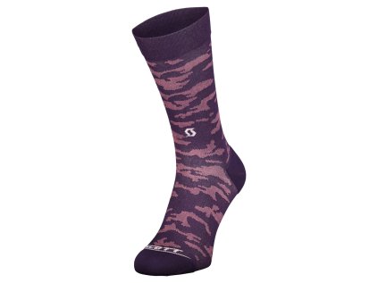 Scott Sock Trail Camo Crew dark purple/white (Color Text dark purple/white, Velikost 42-44, filtr Scott)