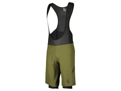 Cyklistické šortky s kšandami Scott Gravel Hybrid +++ (Color Text fir green/black, Size Text S)