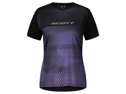 Scott Tee W's Trail Tuned SS black/swish purple (Color Text black/swish purple, Velikost XL, filtr Scott)