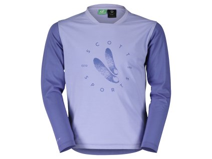 Dětské cyklistické triko Scott Trail Flow 20 DRI dl. rukáv (Color Text moon blue/dream blue, Velikost 128, filtr Scott)