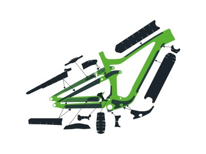 Sada rámových chráničů Syncros na karbonový RANSOM (Color Text clear matt, Velikost 1 size)