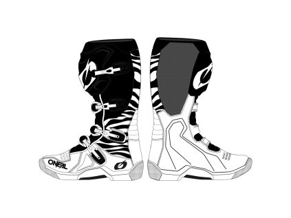 O´Neal boty 3SRS MX ZEBRA (velikost 7/39, barva černá/bílá)