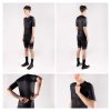 dres F FASHION, krátký rukáv, černo-šedý (velikost L, barva šedá, černá)