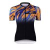 dres F LIFE LADY kr. rukáv, črn-modro-oranžový (velikost L, barva černá, oranžová)