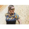 dres F LIFE LADY kr. rukáv, črn-modro-oranžový (velikost L, barva černá, oranžová)