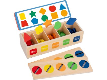 Ada Montessori naučná hračka s dřevěnými tvary pro děti od 2 let 1