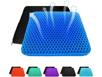 Zdravotní gelový sedák s protiskluzovým a prodyšným potahem relaxseat 1