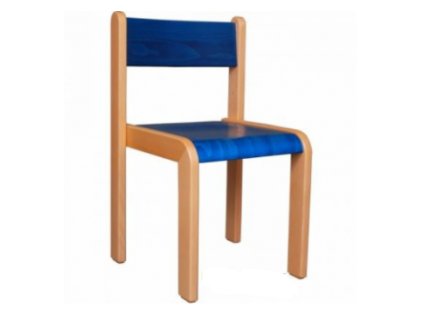 Školní dětská židle polo mořená modrá ( vel. 42,46cm )