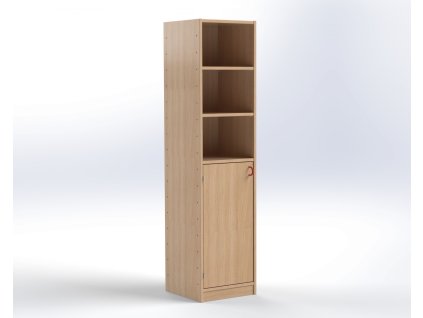 Skříň se 4 policemi a jednoduchými dvířky 40x164x40cm MIKI PLUS 1