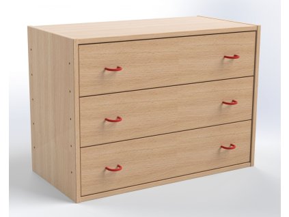 Skříňka bez soklu s 3 zásuvkami MIKI PLUS 1