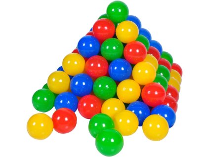 Míčky do dětského koutku a bazénku 100 ks 7cm základní barvy 1