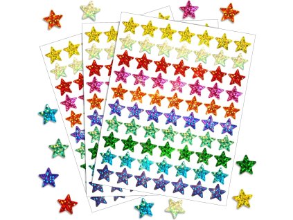 Třpytivé vánoční hvězdy 2100 kusů 10 barev 1