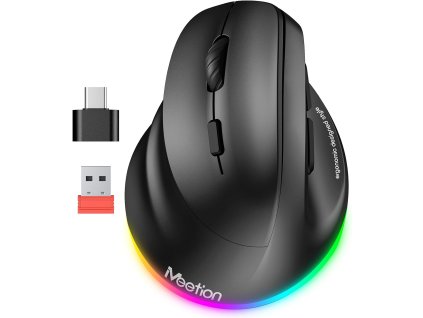 Meetion ergonomická myš pro leváky 4 úrovně DPI (bezdrátová) 1