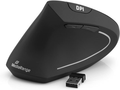 MediaRange ergonomická 6tlačítková bezdrátová myš pro leváky bezdrátová 1