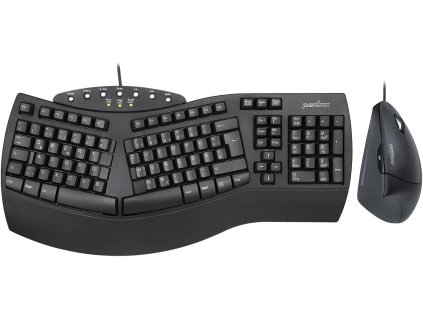 Perixx Periduo ergonomická kabelová klávesnice s integrovanou opěrkou dlaní a myš 1