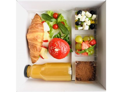 Boxík Coffee break miniburger s croissantem