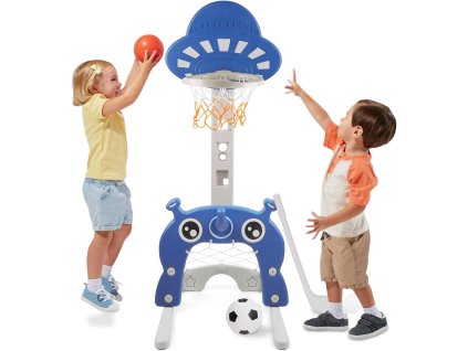 Sada dětského basketbalového koše (výškově stavitelný) s fotbalovou brankou + golfová hra 1