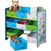 Kepa Dětský dřevěný regál s 9 úložnými boxy 66 × 59,5 × 30 cm 1