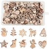 Vánoční dřevěné výřezy 100 kusů na tvoření a výzdobu 1