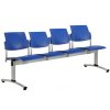 Plastová lavice do čekáren Square 4 sedák