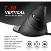 Zelotes ergonomická vertikální myš pro leváky s 4 úrovní DPI a USB kabelem 2