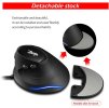 Zelotes ergonomická vertikální myš pro leváky s 4 úrovní DPI a USB kabelem 3